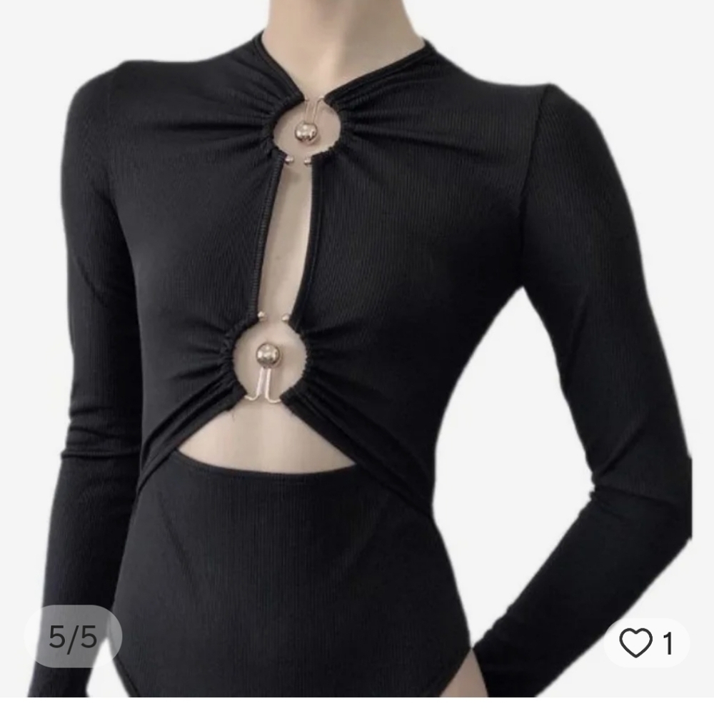 Black modern edgy bodysuit